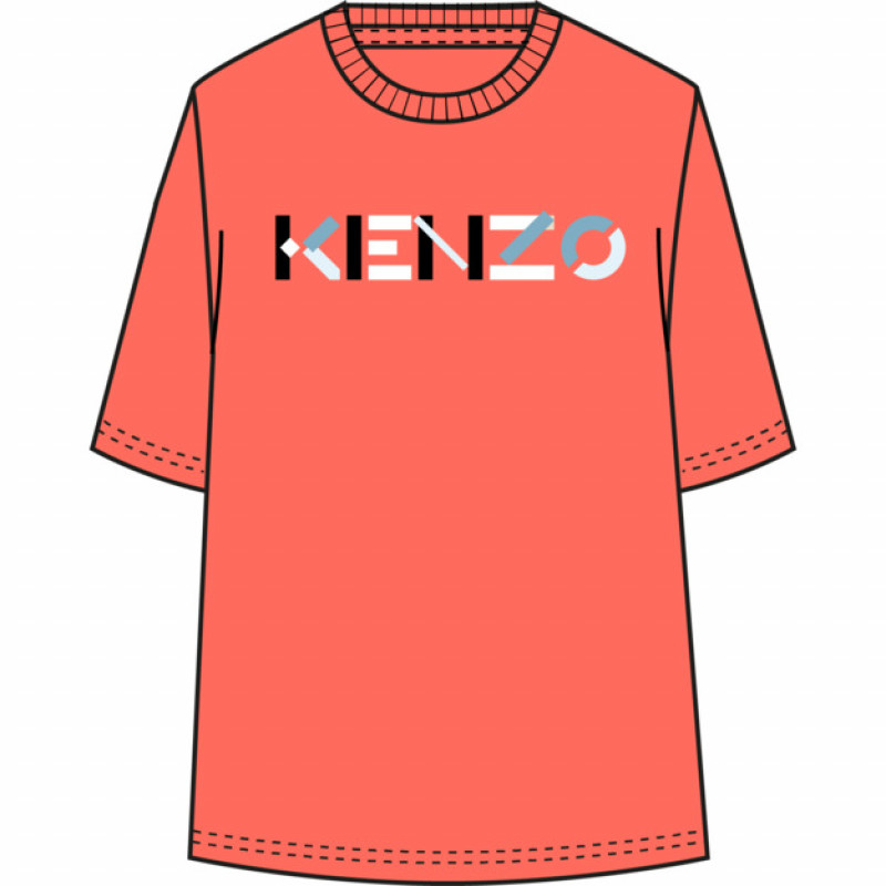 KENZO KIDS T shirt cotone a maniche corte ragazzo rosso Kids around