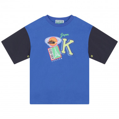 T-Shirt aus zwei Materialien KENZO KIDS Für JUNGE