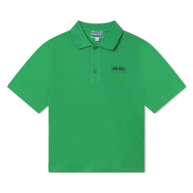Plain cotton-piqué polo shirt KENZO KIDS for BOY