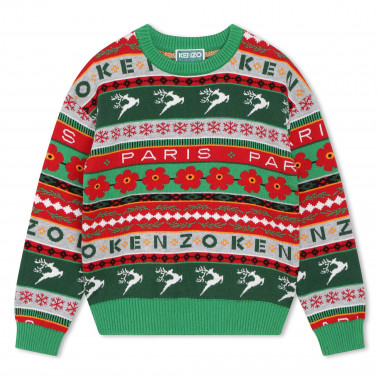 Pull en tricot motif jacquard KENZO KIDS pour GARCON