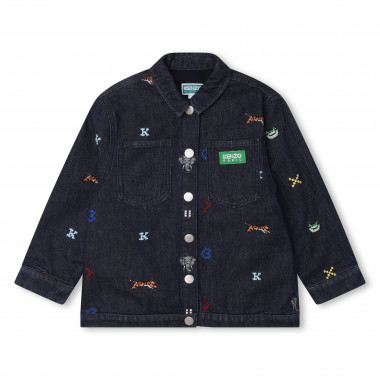 Embroidered denim jacket KENZO KIDS for BOY