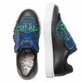 Embroidered leather hook-and-loop trainers KENZO KIDS for BOY