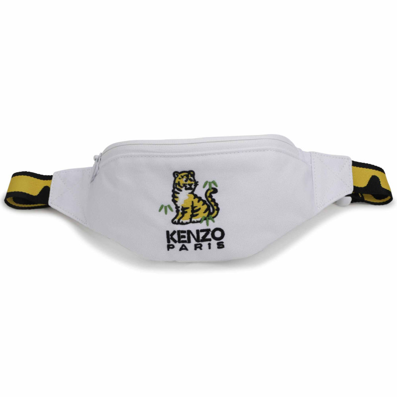 KENZO KIDS Rinonera de lona bordada unisexo blanco Kids around