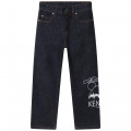 Katoenen jeans met print KENZO KIDS Voor