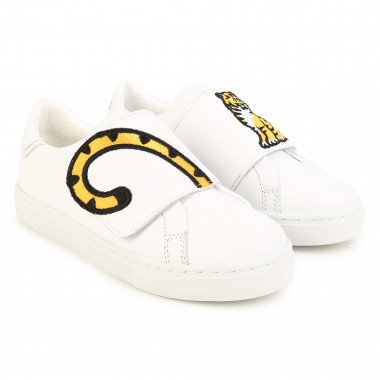 Embroidered leather trainers KENZO KIDS for UNISEX