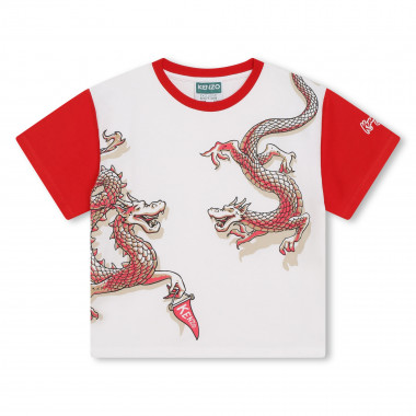 Camiseta estampado de dragones KENZO KIDS para UNISEXO