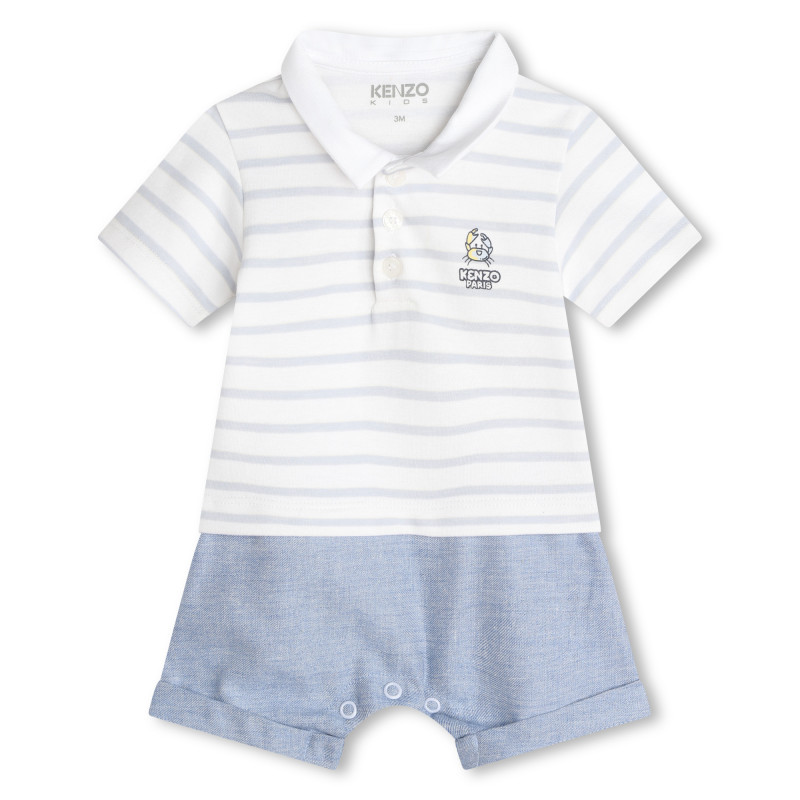 KENZO KIDS Polo neck short romper baby white Kids around