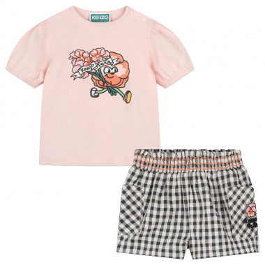 Conjunto de t-shirt e calções KENZO KIDS para RAPARIGA