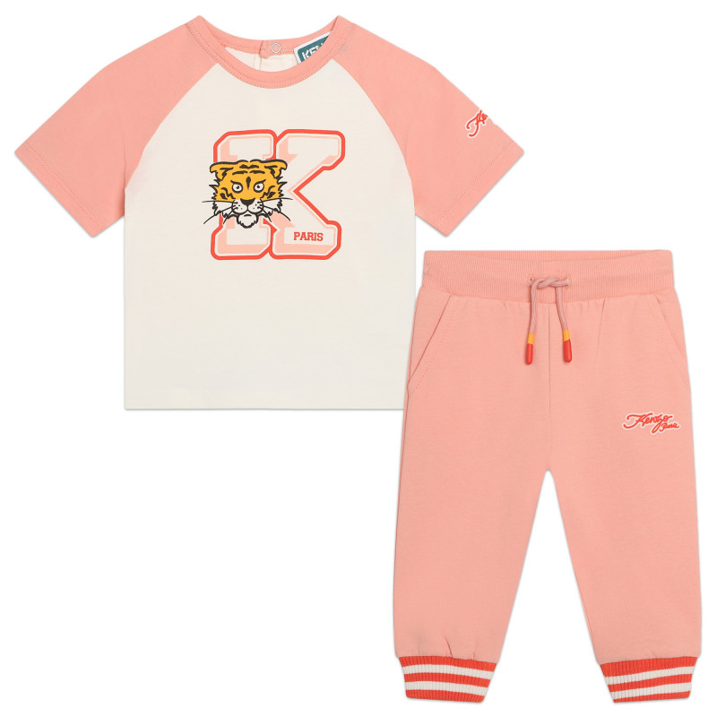 KENZO KIDS T shirt and jogging bottoms baby pink Kids around