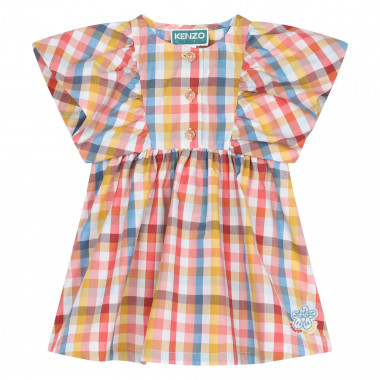 Vestido quadrados em algodão KENZO KIDS para RAPARIGA