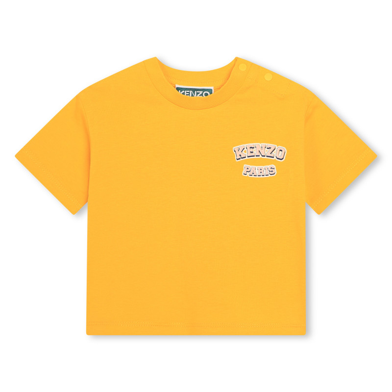 KENZO KIDS Printed cotton T shirt baby yellow Kids around