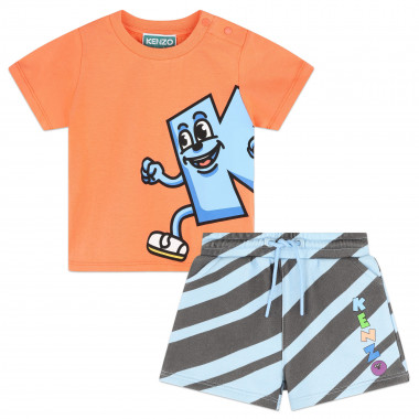 Cotton T-shirt and shorts KENZO KIDS for BOY