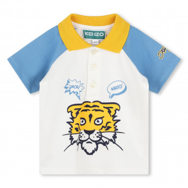 Raglan sleeve print polo shirt KENZO KIDS for BOY
