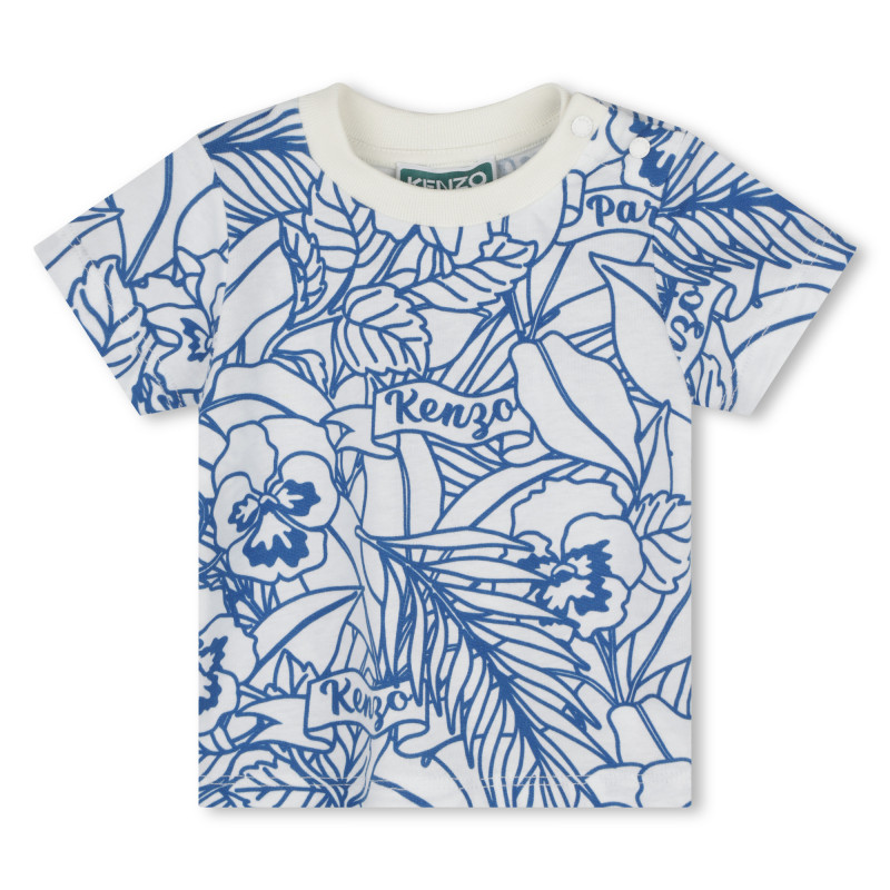 KENZO KIDS Baumwoll T Shirt mit Print baby weiss Kids around