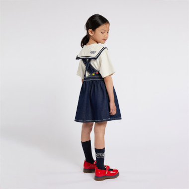 Denim pinafore dress KENZO KIDS for GIRL