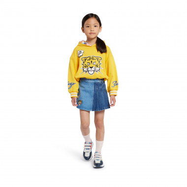 Embroidered denim shorts KENZO KIDS for GIRL
