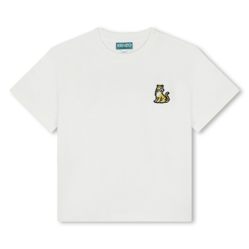 KENZO KIDS Cotton T shirt with print unisex white Kids around
