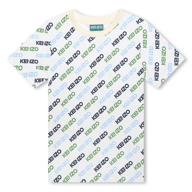 KENZO KIDS Logo print T shirt boy white Kids around