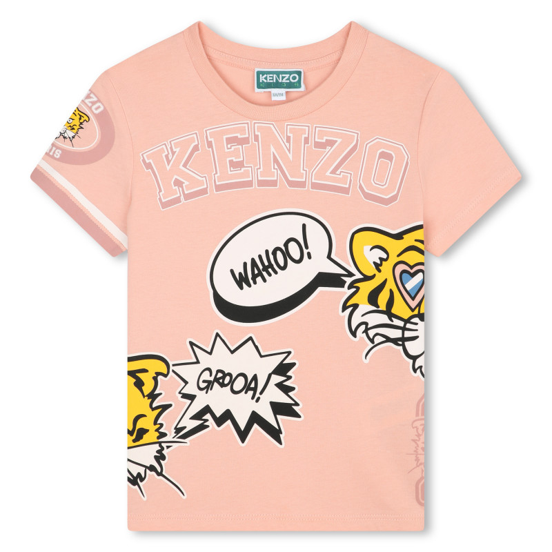 KENZO KIDS T shirt with Tiger prints girl pink Kids around