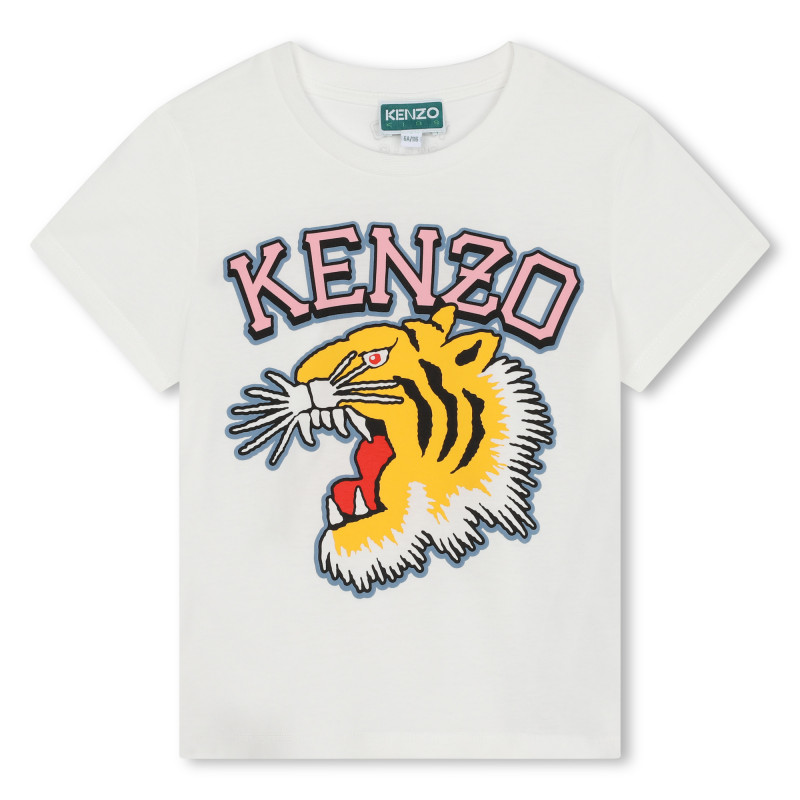 KENZO KIDS T Shirt mit brullendem Tiger mAdchen weiss Kids around