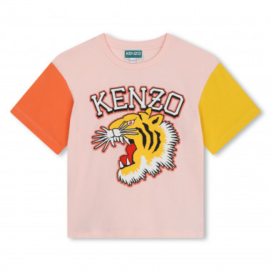 T-shirt with contrast sleeves KENZO KIDS for GIRL