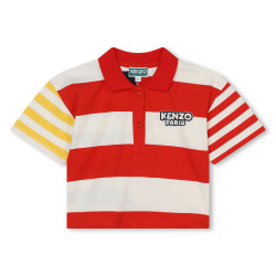 Striped T-shirt with polo neck