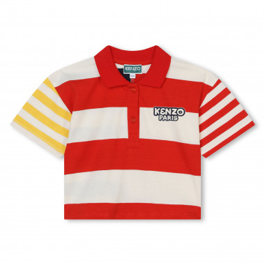 Striped T-shirt with polo neck  for 