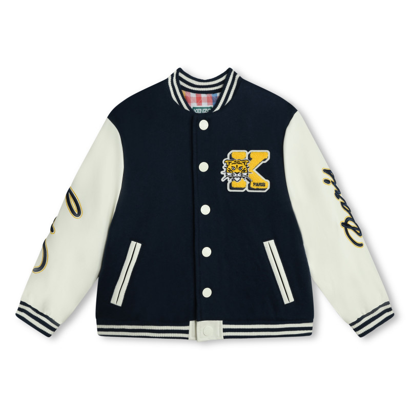 KENZO KIDS Bomber bimateriale a pressione ragazzo blu - | Kids around
