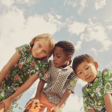 Overhemd van poplin katoen KENZO KIDS Voor