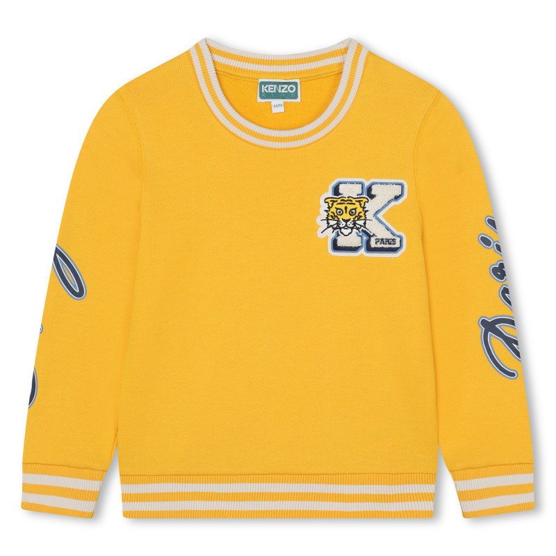 KENZO KIDS Embroidered fleece sweatshirt boy yellow Kids around