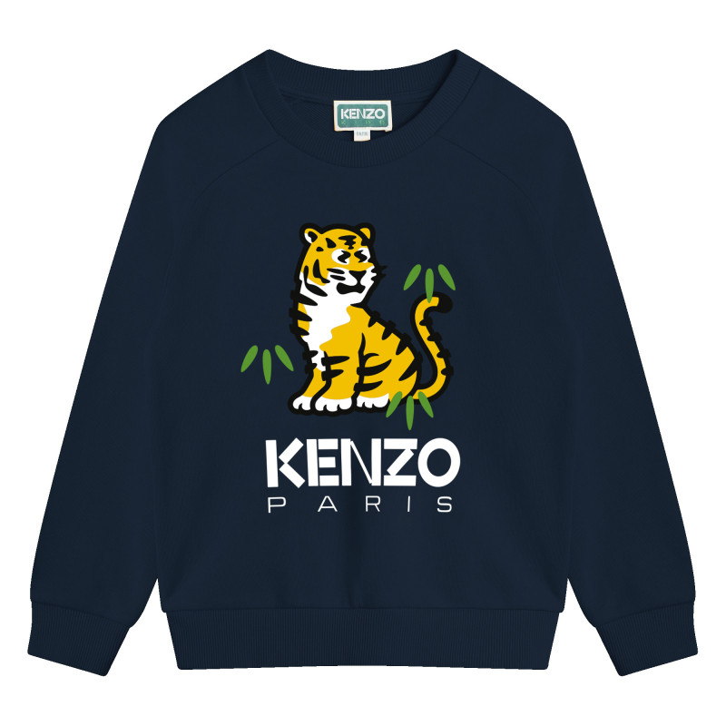 KENZO KIDS Felpa in cotone ragazzo blu Kids around