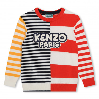 Pull en tricot rayé en coton KENZO KIDS pour UNISEXE