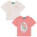 2 short-sleeved T-shirts KENZO KIDS for GIRL