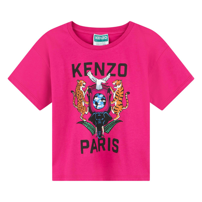 KENZO KIDS Short sleeved T shirt girl pink Kids around