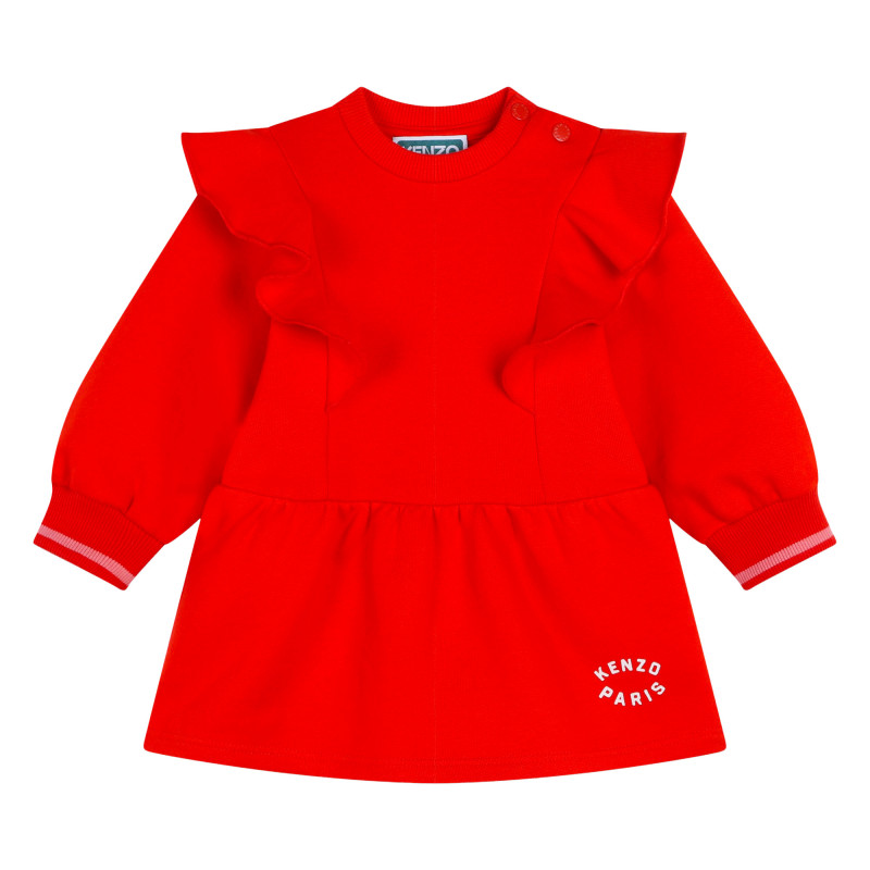 KENZO KIDS Robe molletonnee a volants bebe rouge Kids around