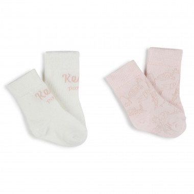 2x pares de meias em jacquard KENZO KIDS para UNISEXO