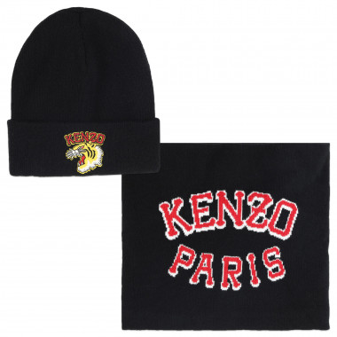 Knitted hat and neck warmer KENZO KIDS for UNISEX