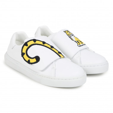 Leren sneakers met klittenband KENZO KIDS Voor