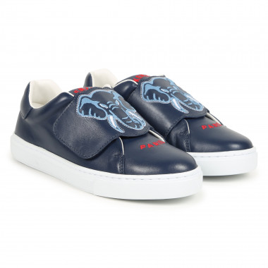 Leather hook-and-loop trainers KENZO KIDS for UNISEX