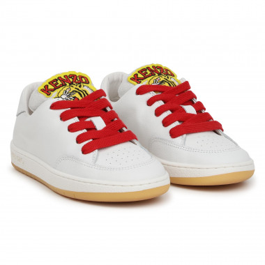 Lace-up leather trainers KENZO KIDS for UNISEX