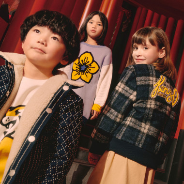 Checked wool coat KENZO KIDS for UNISEX