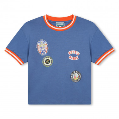 T-Shirt mit Kontrastbündchen KENZO KIDS Für MÄDCHEN