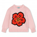 Knitted flower and logo jumper KENZO KIDS for GIRL