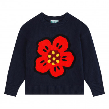 Pull en tricot fleur et logo KENZO KIDS pour FILLE