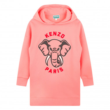 Fleece jurk met capuchon KENZO KIDS Voor