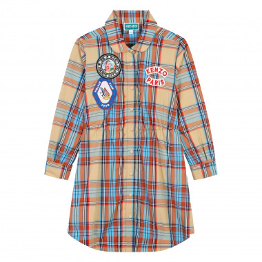 Checked cotton shirt dress KENZO KIDS for GIRL