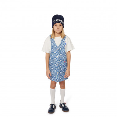 Printed denim pinafore dress KENZO KIDS for GIRL