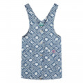 Printed denim pinafore dress KENZO KIDS for GIRL