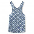 Printed denim pinafore dress KENZO KIDS for GIRL