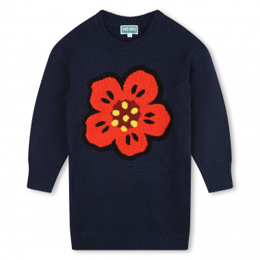 Jurk met ingebreide bloem KENZO KIDS Voor